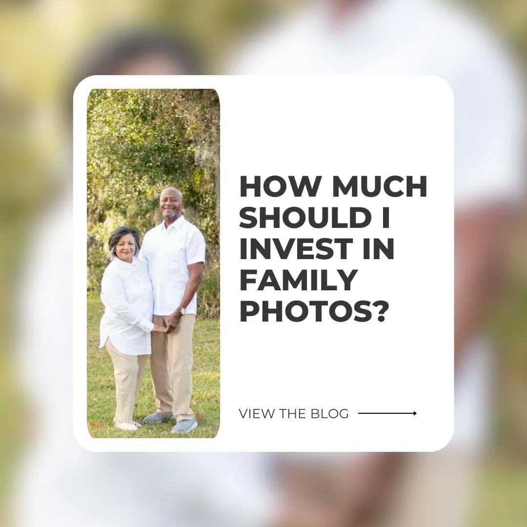 how much should i invest in family photos blog title design